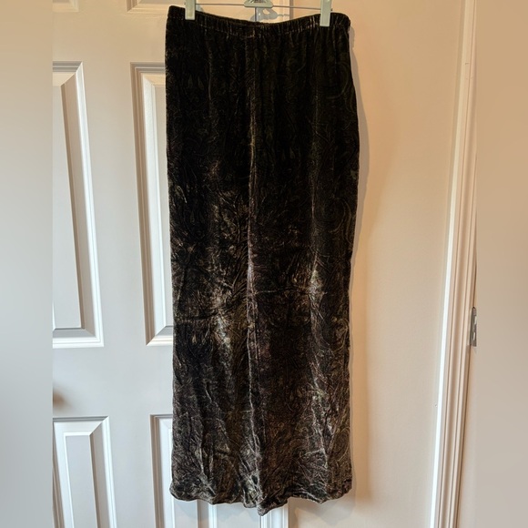 Kate Hill Silk Blend Velvet Paisley Palazzo Pants - Picture 3 of 12